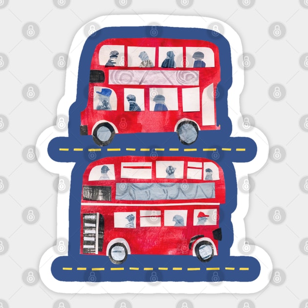 London Bus Sticker by Tracey English